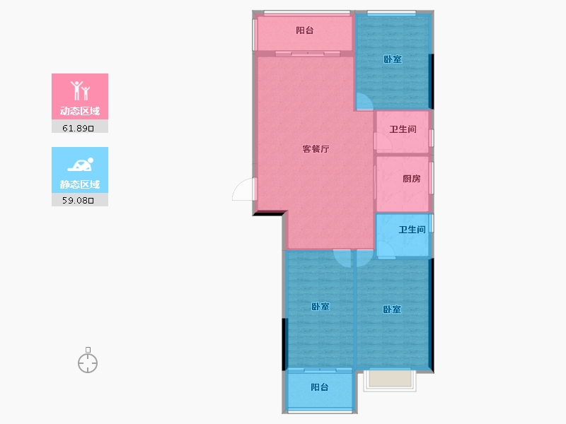 广东省-汕头市-国瑞四季园-111.67-户型库-动静分区