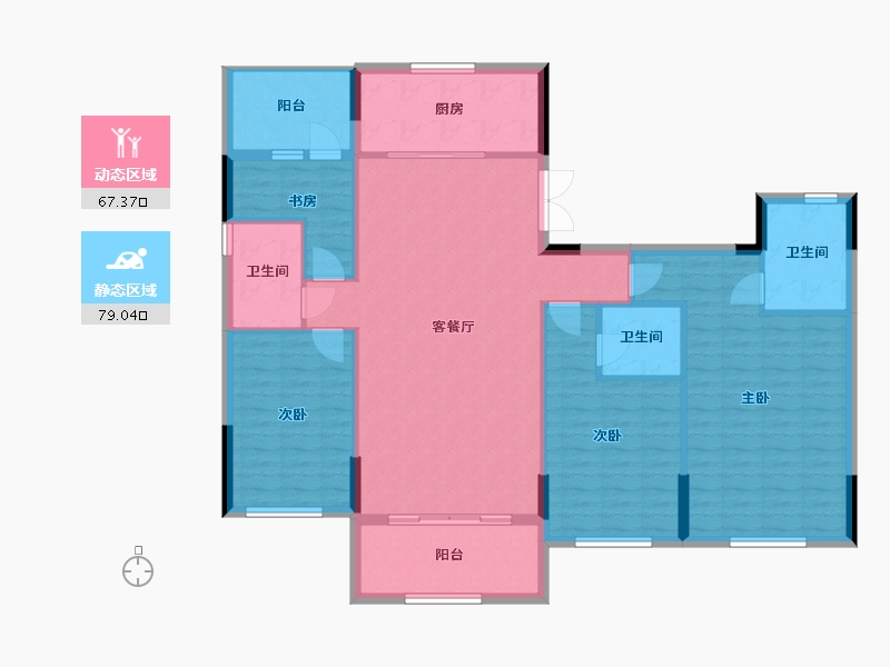 吉林省-长春市-金越逸墅蓝湾-134.01-户型库-动静分区