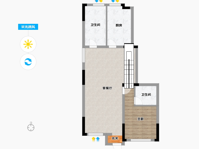 吉林省-长春市-国信南山-76.90-户型库-采光通风