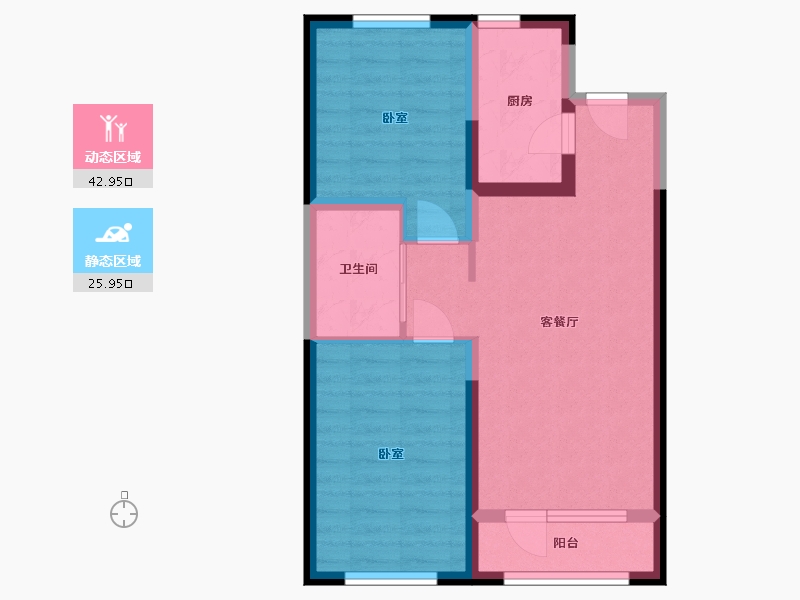 辽宁省-大连市-亿达·云山府-60.80-户型库-动静分区