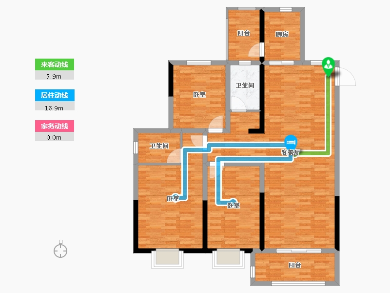 河南省-开封市-弘阳燕澜府-111.39-户型库-动静线