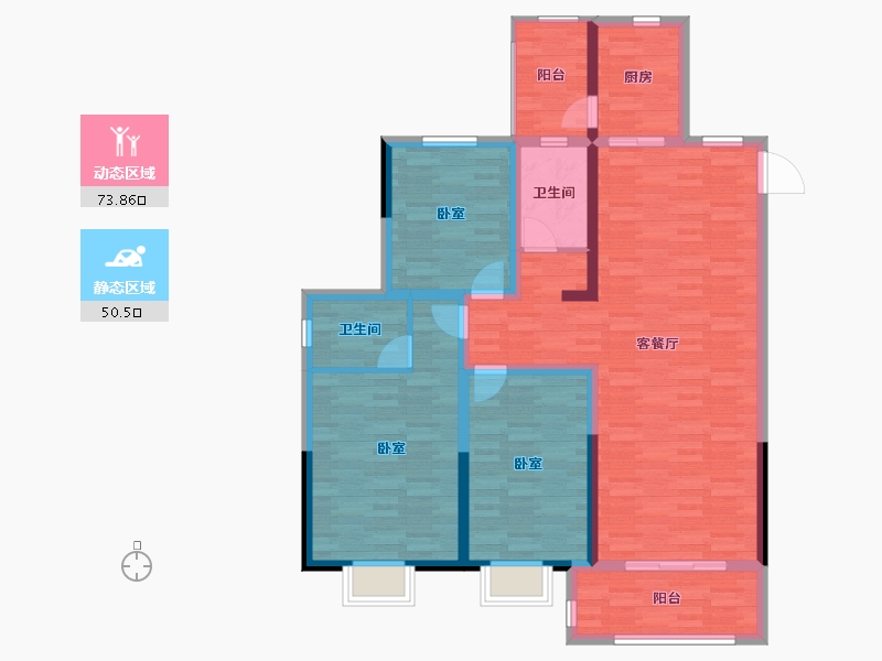 河南省-开封市-弘阳燕澜府-111.39-户型库-动静分区