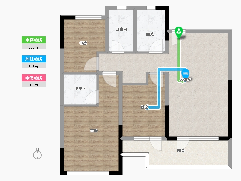 山东省-青岛市-安兴壹號府-96.07-户型库-动静线