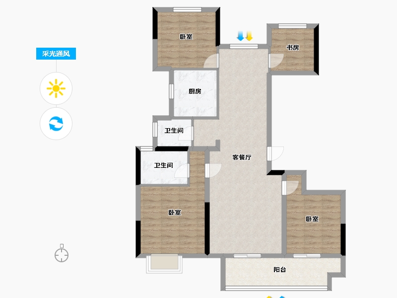 河南省-郑州市-滨河春晓-102.01-户型库-采光通风