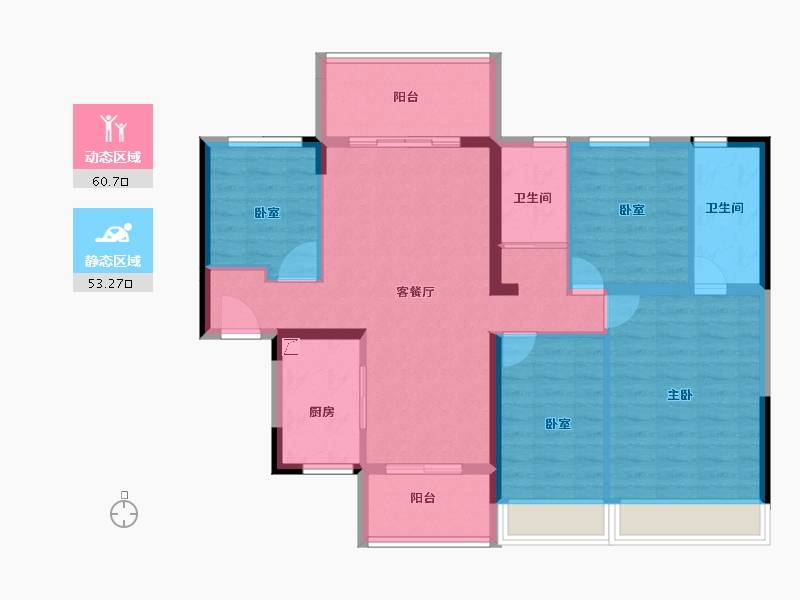 广东省-肇庆市-碧桂园四季阳光-102.01-户型库-动静分区