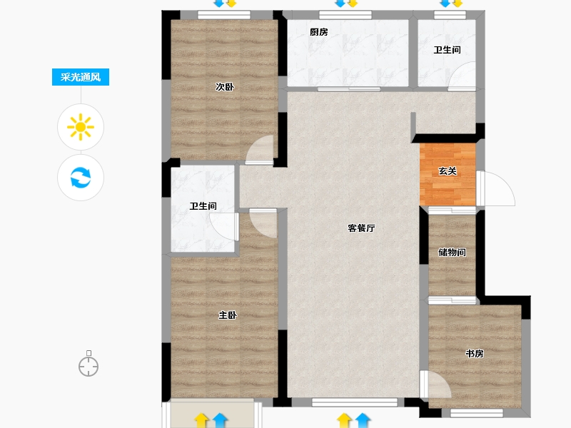 吉林省-长春市-青旅宽城一号-92.16-户型库-采光通风