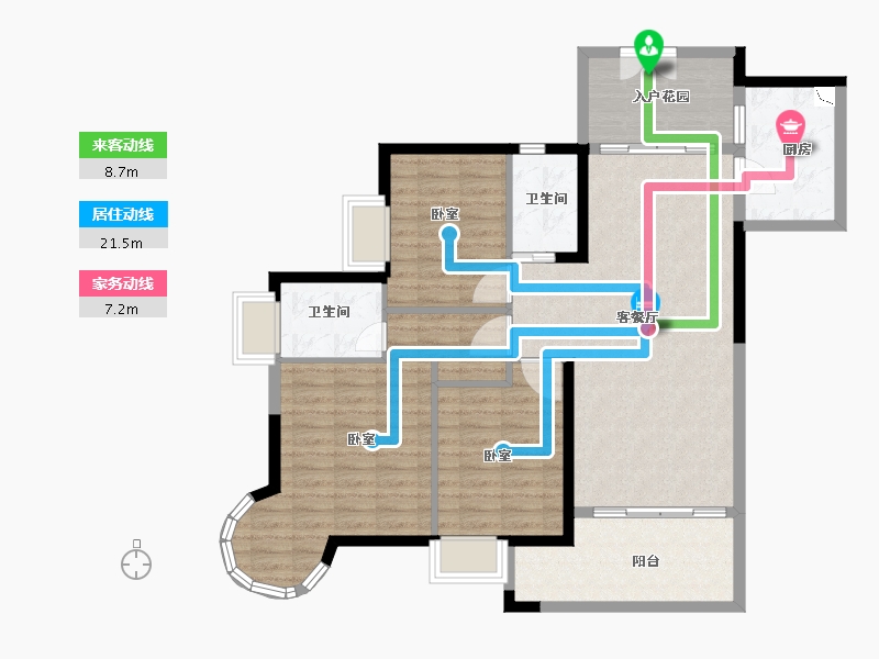 广东省-广州市-粤泰荔湾华府-104.07-户型库-动静线