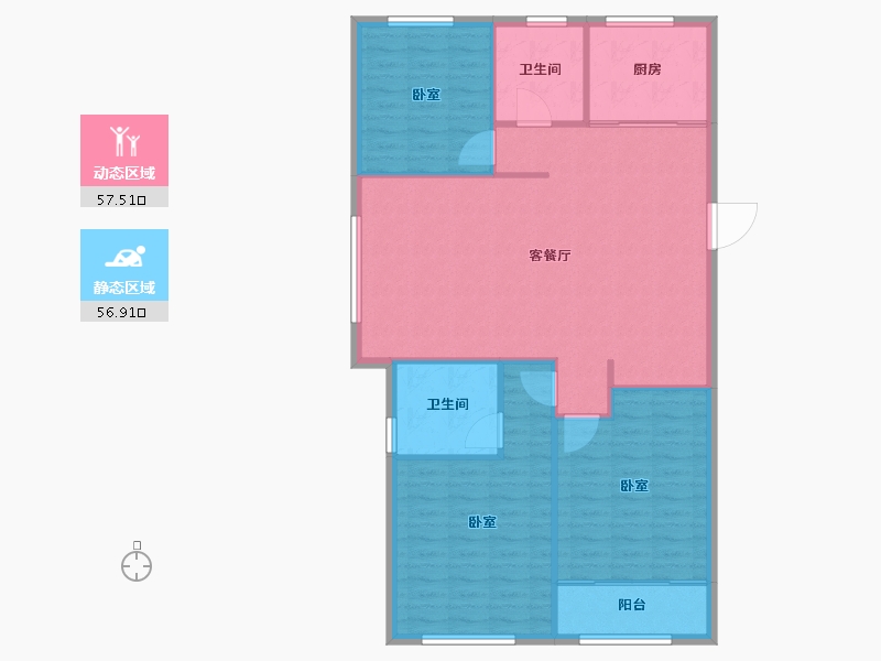 山东省-潍坊市-科达·书林苑-106.00-户型库-动静分区