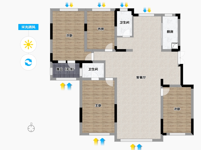 吉林省-长春市-中顺碧水园-143.31-户型库-采光通风