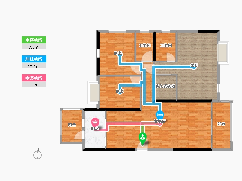 湖南省-长沙市-碧桂园天玺湾-122.79-户型库-动静线