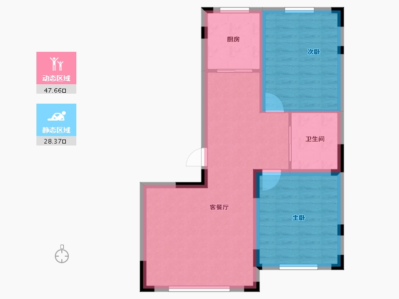 吉林省-长春市-林香阁尚品-68.41-户型库-动静分区