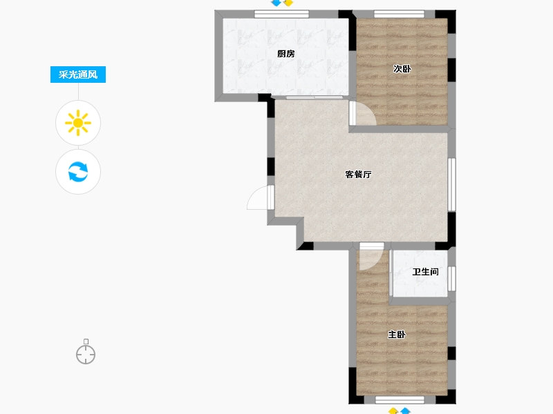 吉林省-长春市-林香阁尚品-56.87-户型库-采光通风