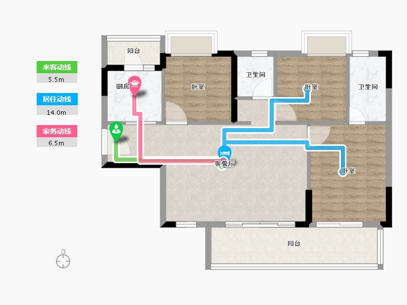 广东省-江门市-敏捷翡翠华府-86.00-户型库-动静线