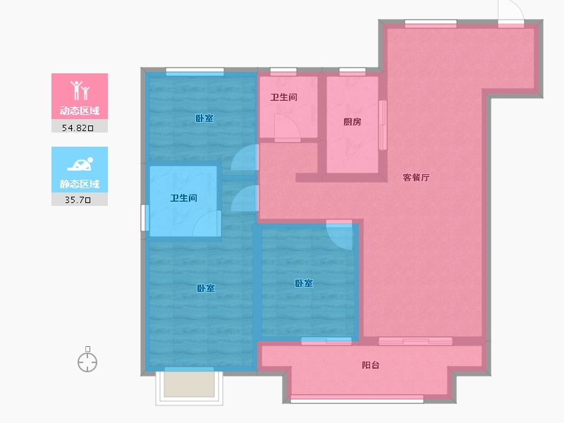 河南省-郑州市-郑州孔雀城星河府-80.00-户型库-动静分区