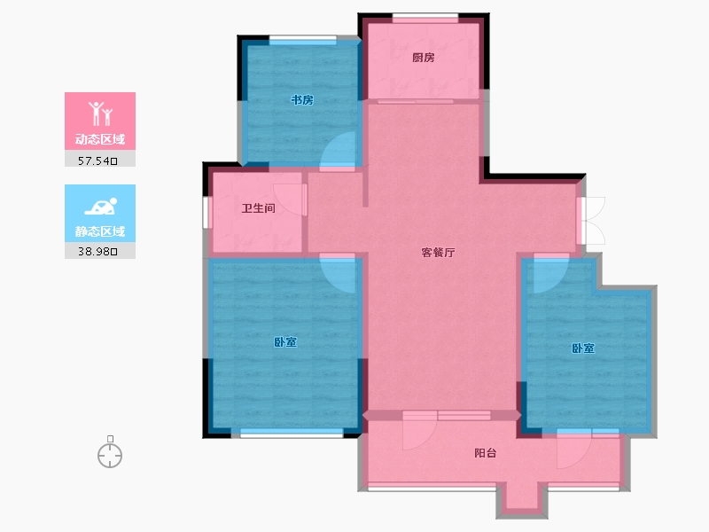 山东省-青岛市-安兴壹號府-85.84-户型库-动静分区