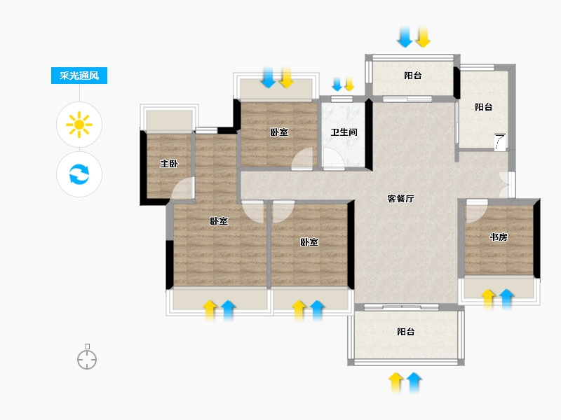 广东省-珠海市-世荣翠湖苑二期-94.43-户型库-采光通风