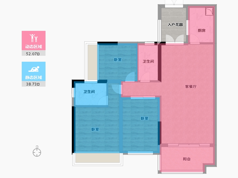 广东省-广州市-广州颐和盛世-85.80-户型库-动静分区