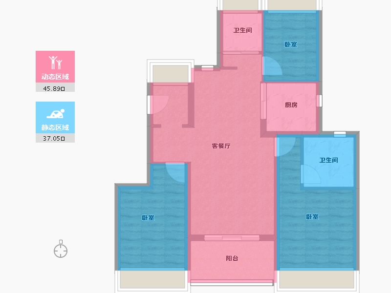 广东省-佛山市-万科天空之城-73.45-户型库-动静分区