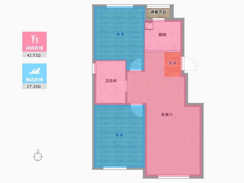 吉林省-长春市-国信南山-63.72-户型库-动静分区