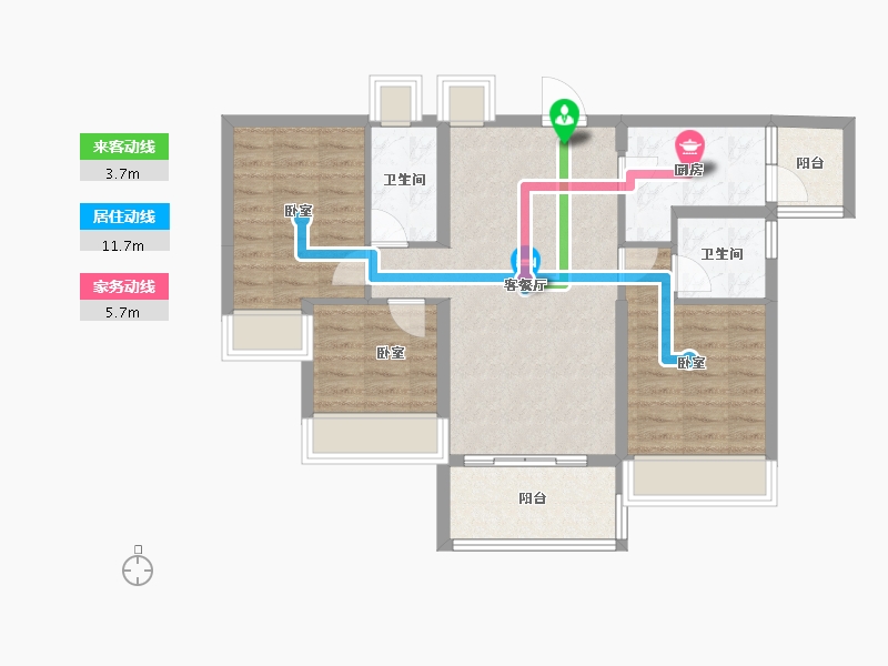 广东省-江门市-恩平碧桂园世纪城-76.76-户型库-动静线