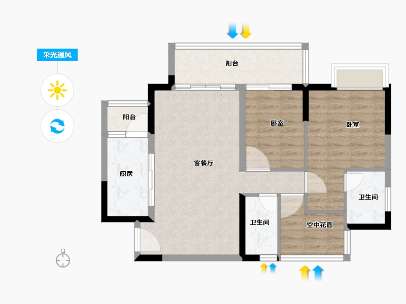 广东省-广州市-合家和府-78.00-户型库-采光通风