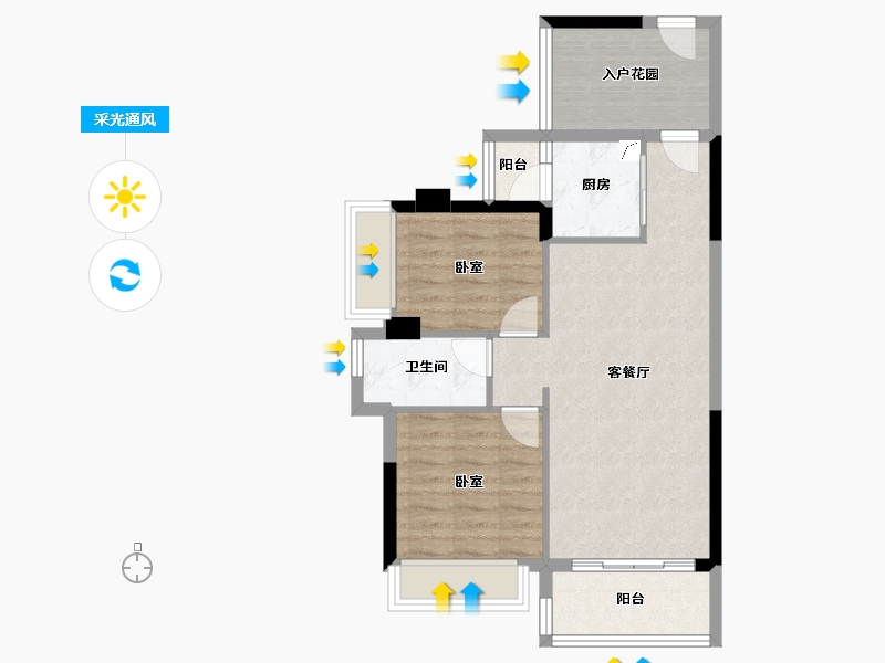 广东省-惠州市-弘泰映月城-67.10-户型库-采光通风