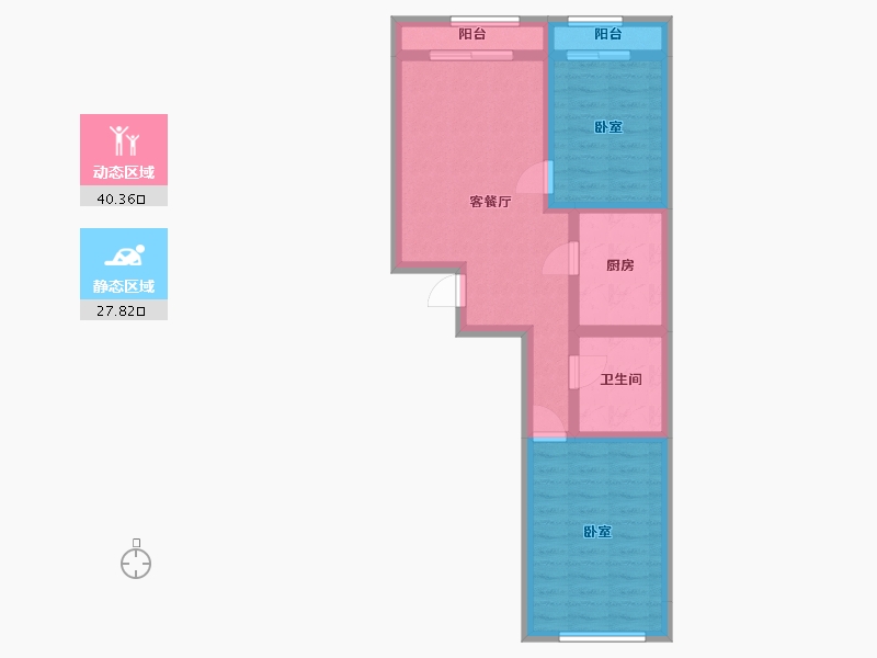 辽宁省-大连市-瀚林府-59.49-户型库-动静分区