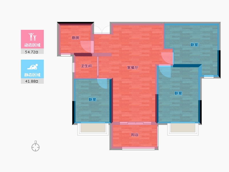 河南省-郑州市-海龙·昊坤苑-87.00-户型库-动静分区