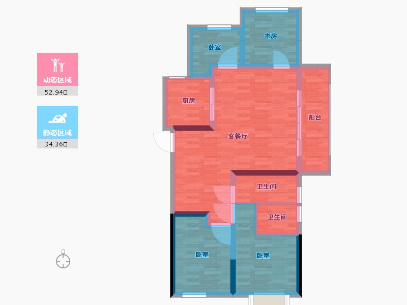 河南省-郑州市-康桥未来公元-77.45-户型库-动静分区