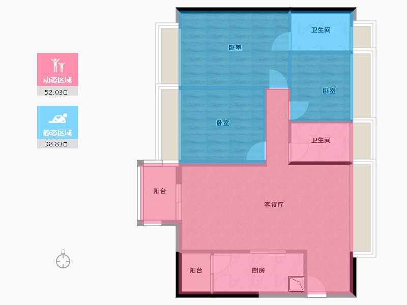 广东省-深圳市-京基·御景峯住宅-81.86-户型库-动静分区