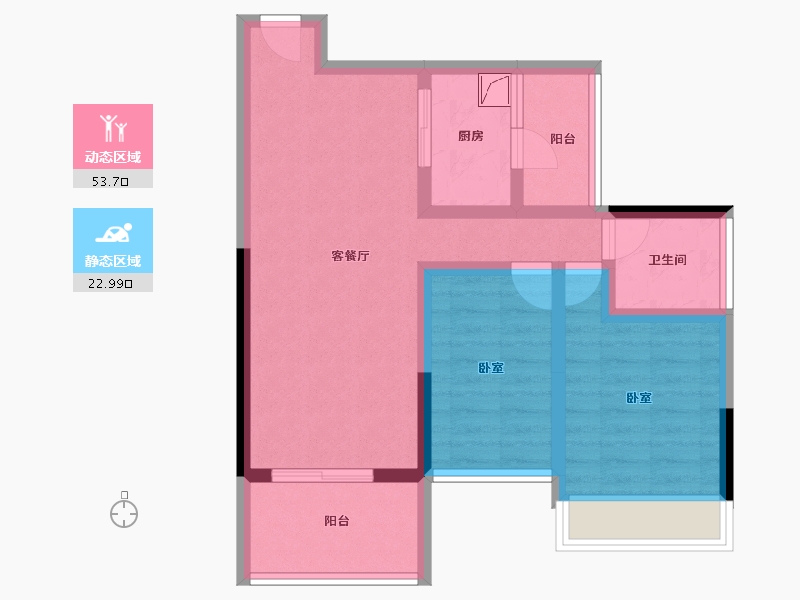 广东省-湛江市-君临蔚蓝海岸-66.71-户型库-动静分区