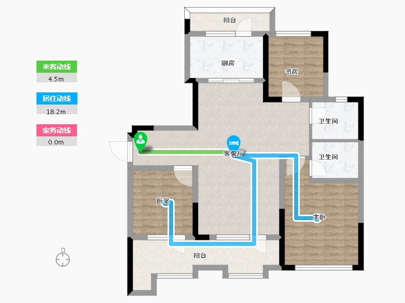 山东省-青岛市-安兴壹號府-100.68-户型库-动静线