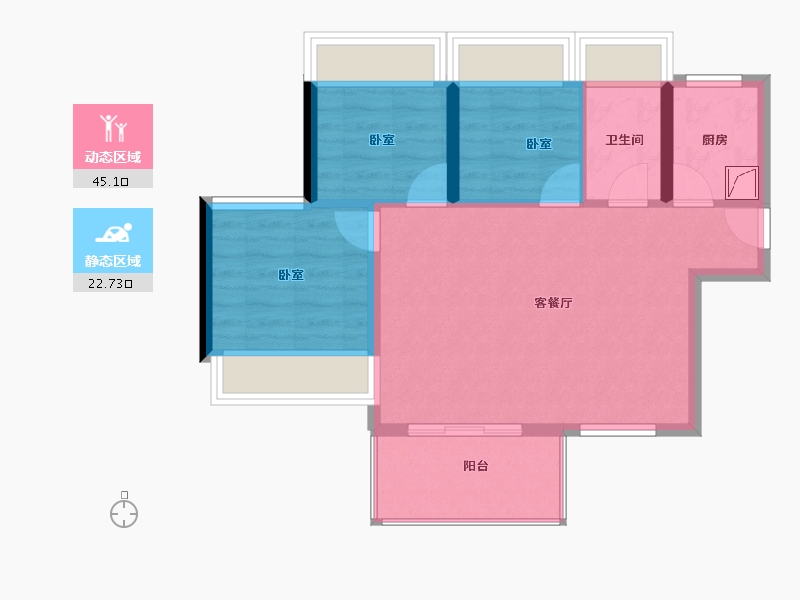 广东省-湛江市-君临蔚蓝海岸-60.61-户型库-动静分区