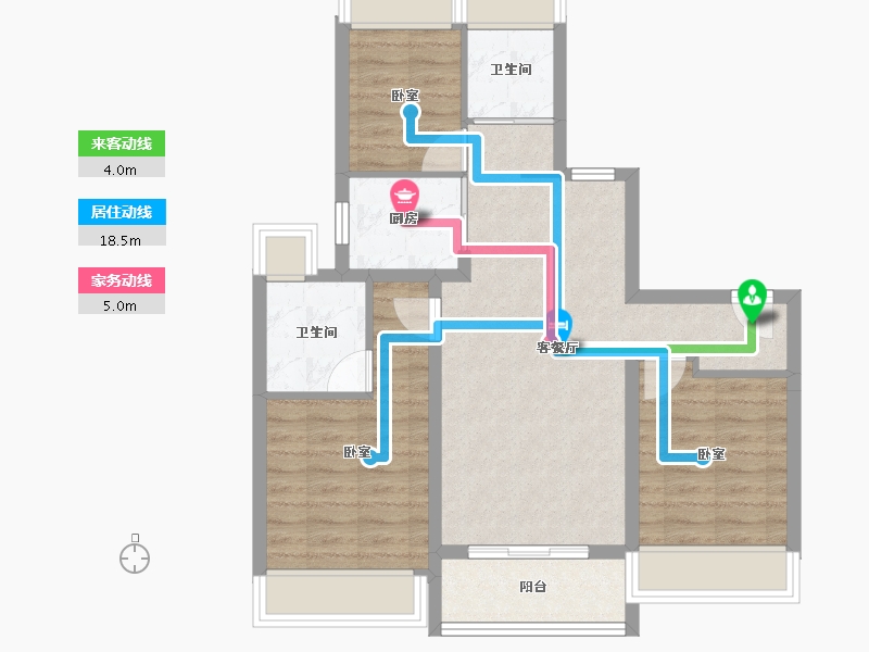 广东省-佛山市-万科天空之城-70.90-户型库-动静线