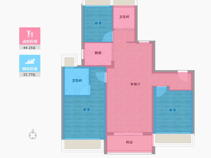 广东省-佛山市-万科天空之城-70.90-户型库-动静分区