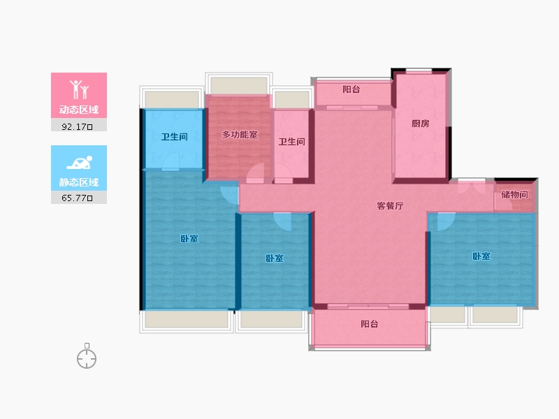 广东省-江门市-恩平碧桂园世纪城-143.20-户型库-动静分区