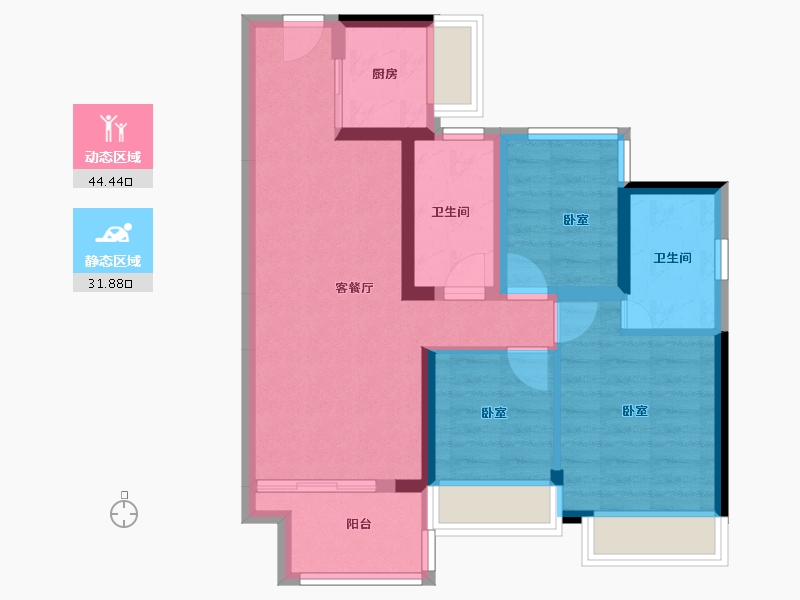 广东省-佛山市-中交诚湾悦府-66.96-户型库-动静分区