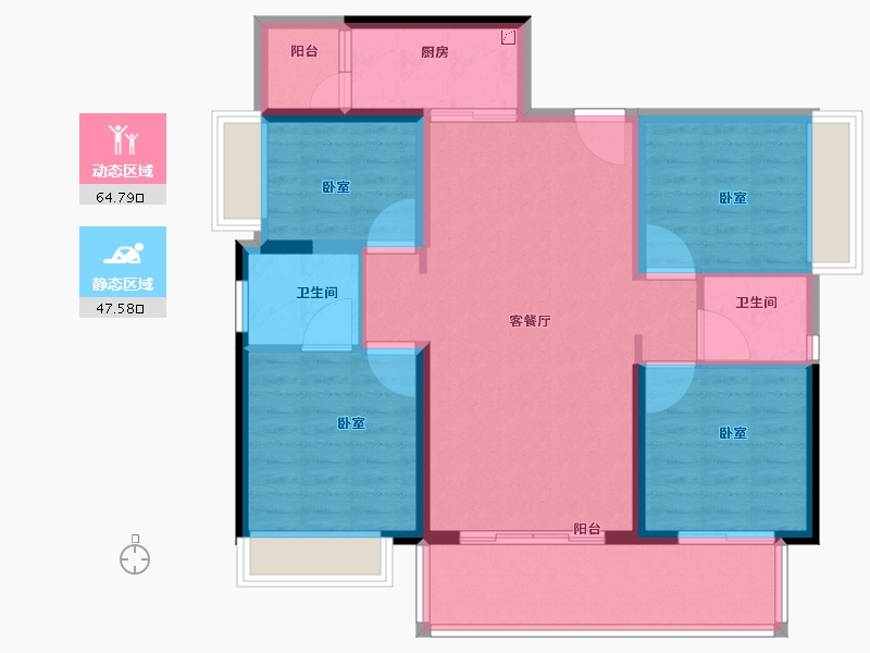 广东省-江门市-敏捷翡翠华府-101.00-户型库-动静分区