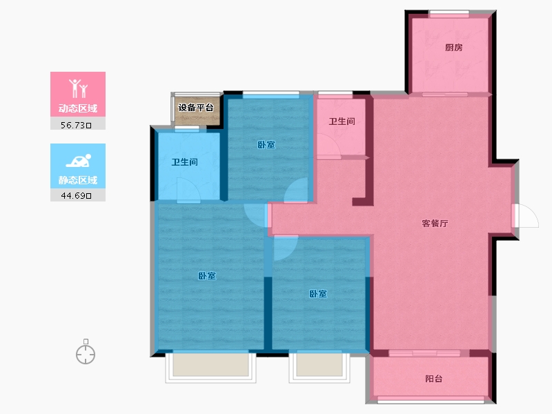 浙江省-宁波市-金地·风华大境-92.00-户型库-动静分区