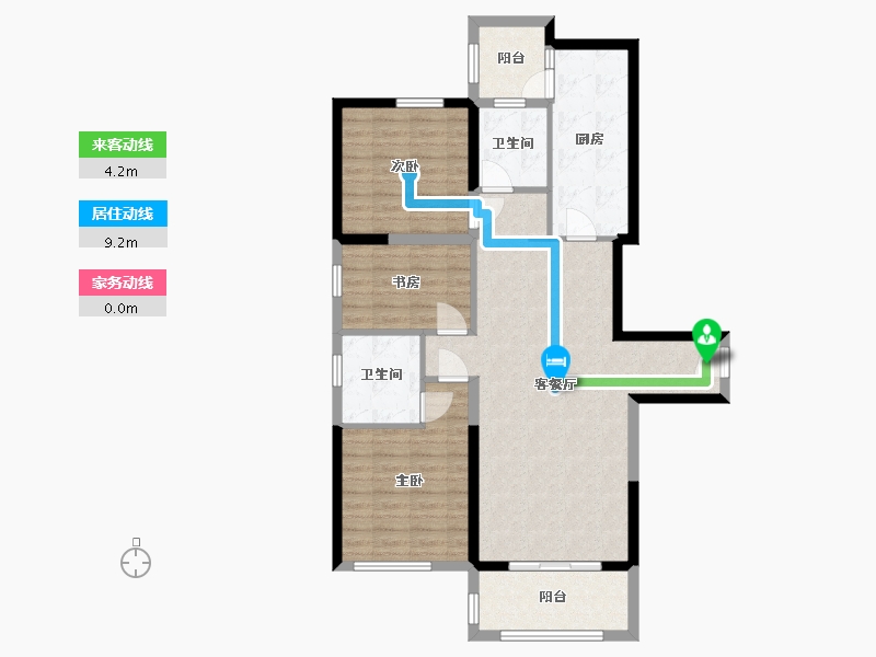 湖南省-长沙市-碧桂园天玺湾-96.64-户型库-动静线