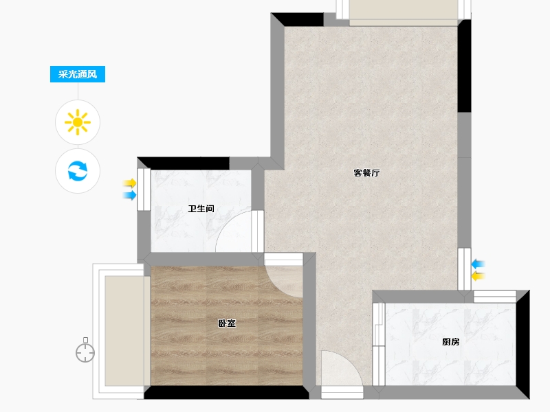 广东省-江门市-金泽公馆-32.24-户型库-采光通风