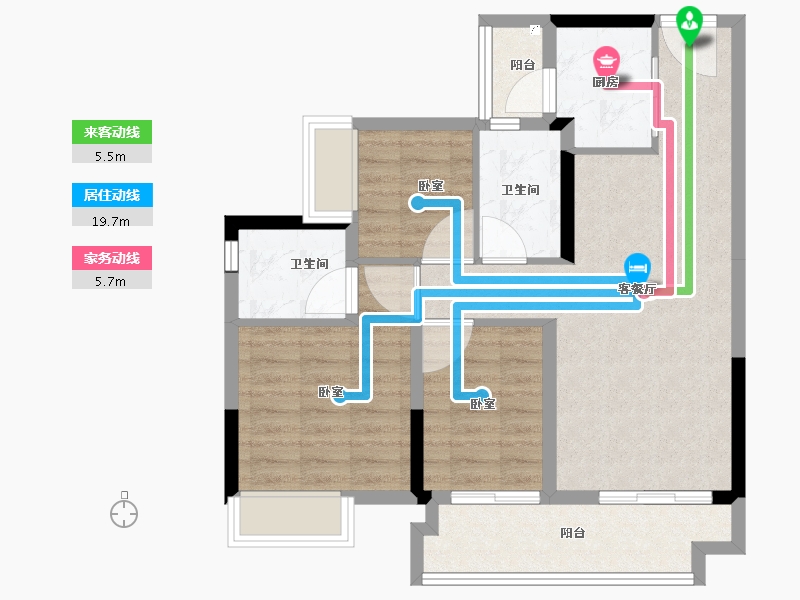 广东省-江门市-敏捷翡翠华府-76.00-户型库-动静线