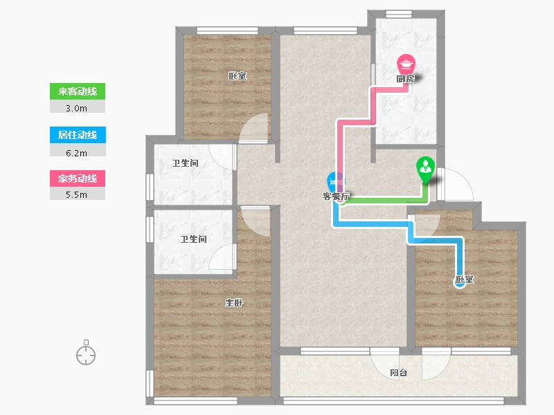 山东省-青岛市-融创影都壹號Ⅱ-98.96-户型库-动静线