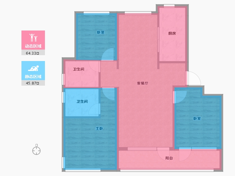 山东省-青岛市-融创影都壹號Ⅱ-98.96-户型库-动静分区