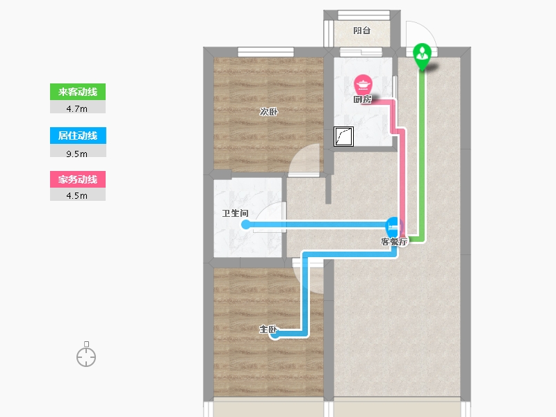 吉林省-长春市-高新君園-52.35-户型库-动静线