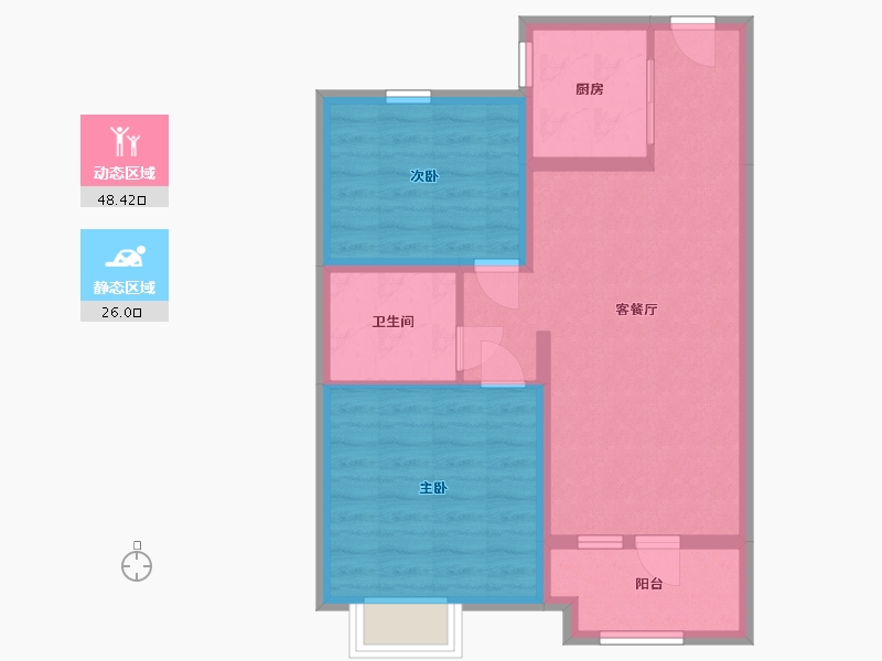 山东省-青岛市-远洋万和公馆-66.11-户型库-动静分区