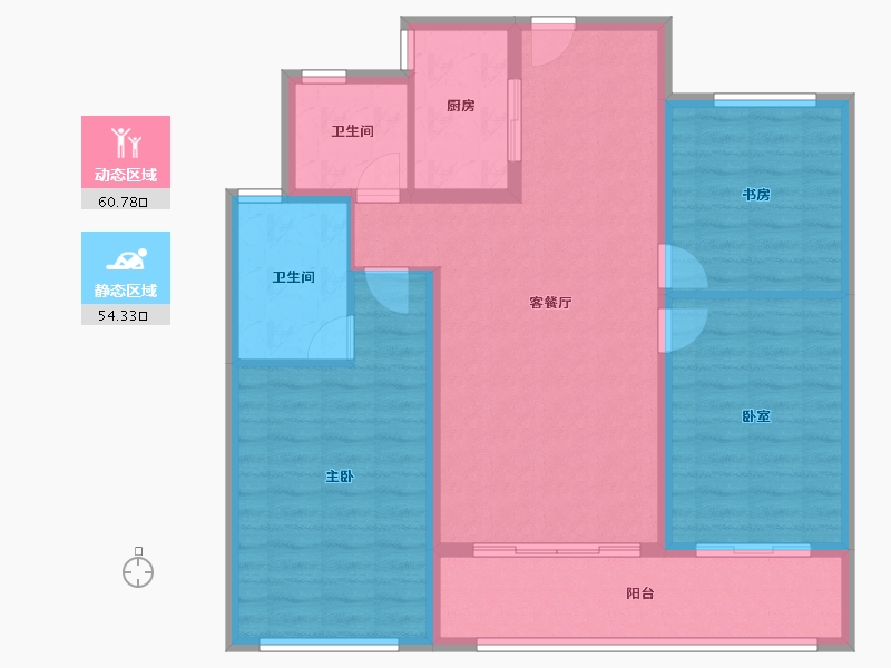 安徽省-黄山市-金瓯徽府-104.11-户型库-动静分区