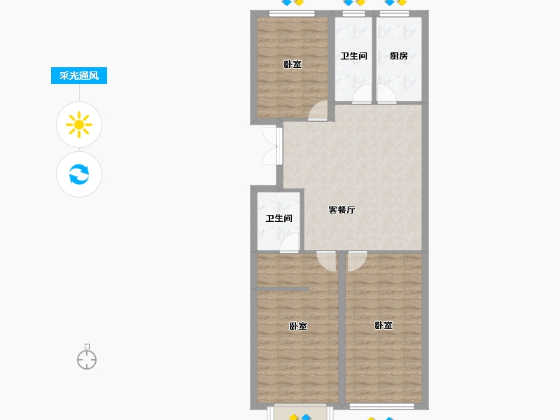 山东省-潍坊市-恒信君悦世家-87.00-户型库-采光通风