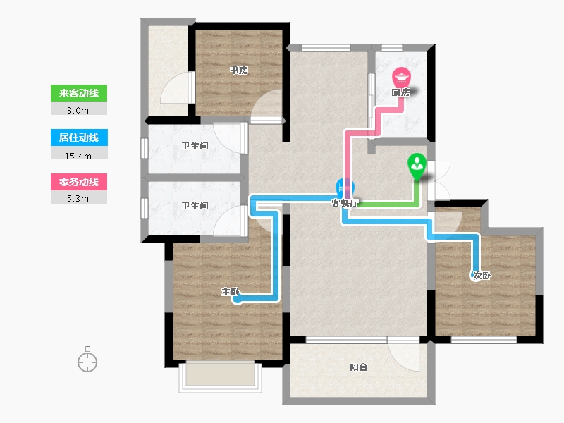 山东省-威海市-威高七彩城春风里-109.00-户型库-动静线