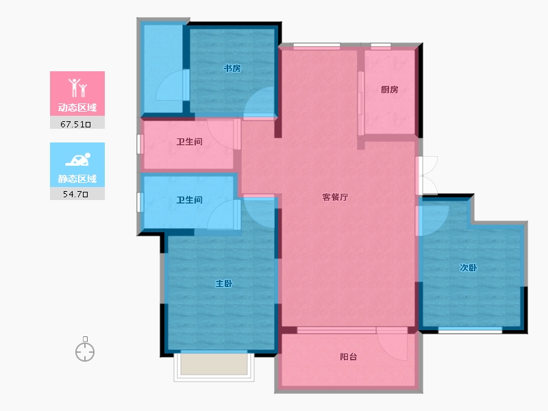 山东省-威海市-威高七彩城春风里-109.00-户型库-动静分区